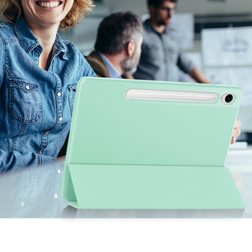 Tok Samsung Galaxy Tab S9 FE / Tab S9 / Tab S10 FE készülékhez, Techsuit, Flex Trifold, Matcha zöld