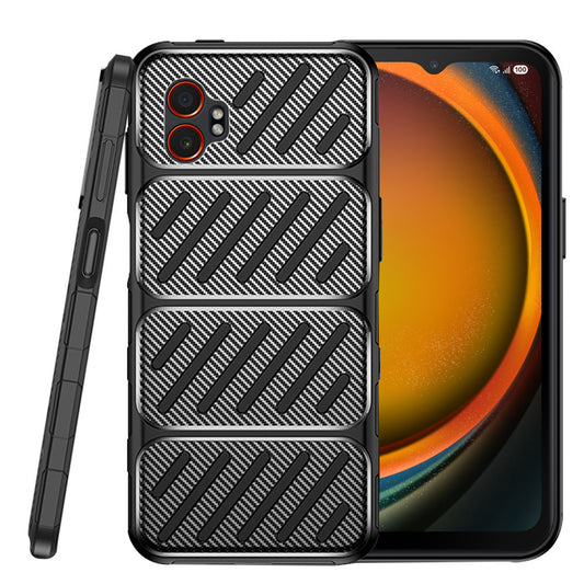 Tok Samsung Galaxy XCover7 Pro-hoz, Techsuit, CarbonFiber, Fekete