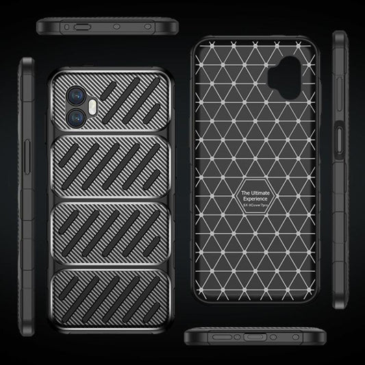 Tok Samsung Galaxy XCover7 Pro-hoz, Techsuit, CarbonFiber, Fekete