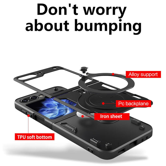 Tok Samsung Galaxy Z Flip7 FE F761 / Z Flip6 F741 készülékhez, Techsuit, CamGuard Pro, Fekete