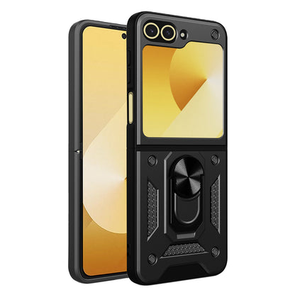 Tok Samsung Galaxy Z Flip7 FE F761 / Z Flip6 F741, Techsuit, CamShield, Fekete