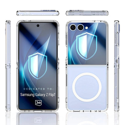 MagSafe tok Samsung Galaxy Z Flip7 F766-hez, 3MK, Armor MagCase, Átlátszó