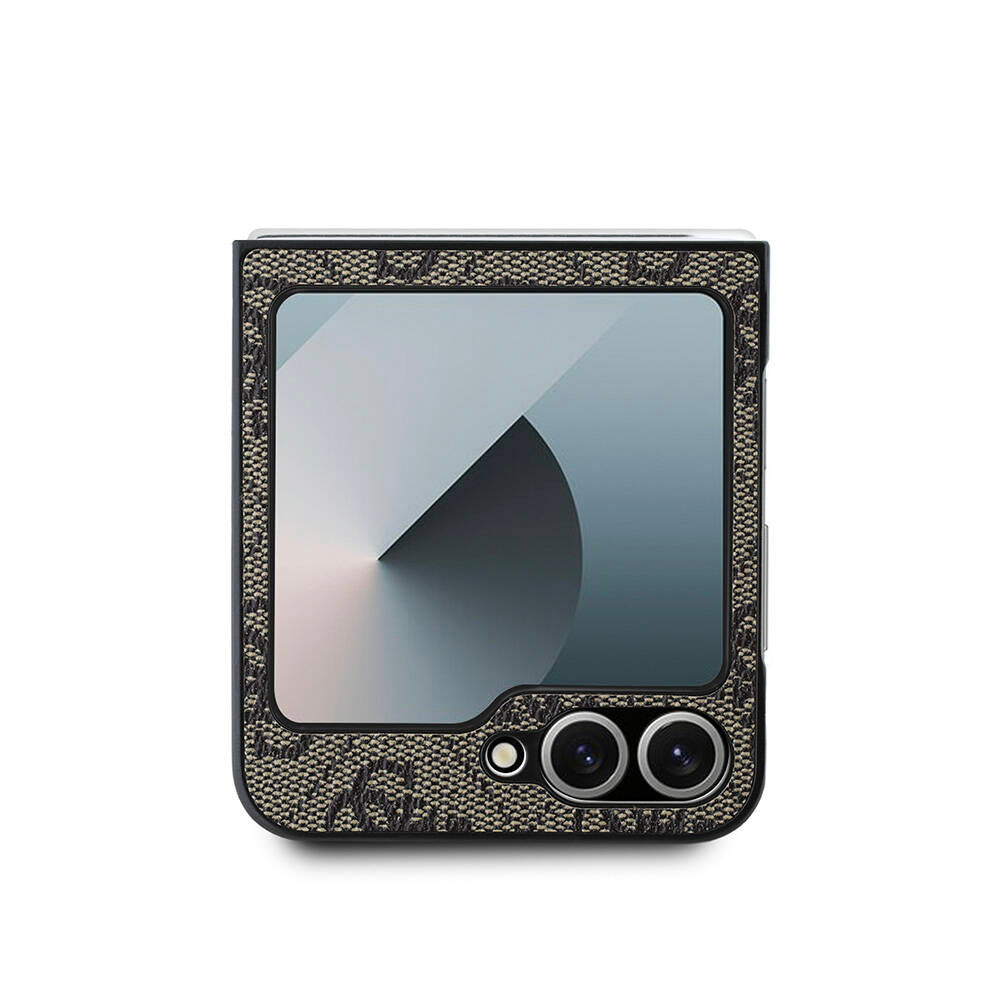 Tok Samsung Galaxy Z Flip7 F766-hoz, Guess, 4G Metal Logo, Barna