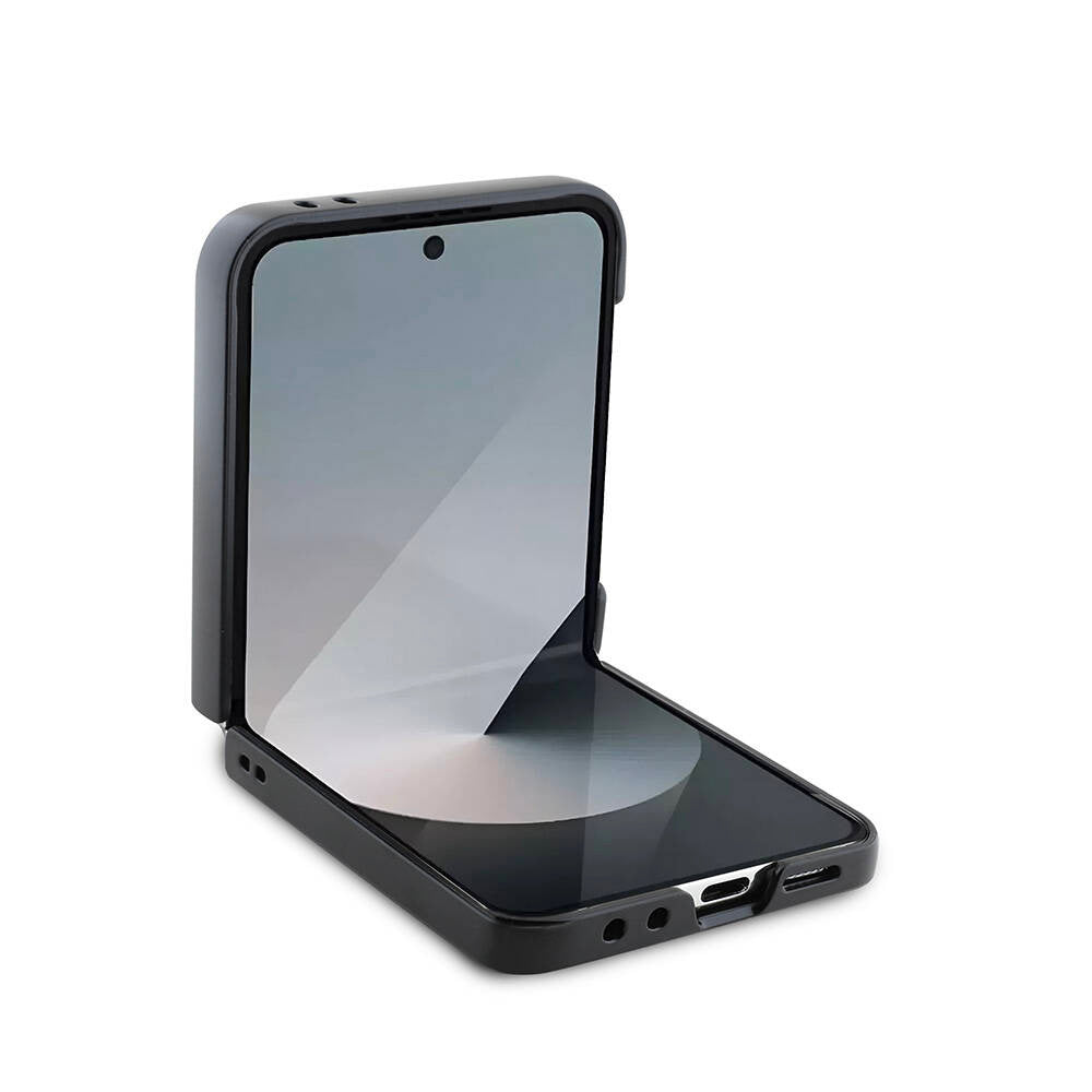 Tok Samsung Galaxy Z Flip7 F766-hoz, Guess, 4G Metal Logo, Fekete