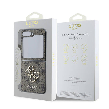 Tok Samsung Galaxy Z Flip7 F766-hoz, Guess, 4G Metal Logo, Fekete