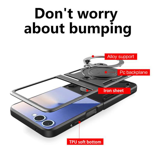 Tok Samsung Galaxy Z Flip7 F766-hez, Techsuit, CamGuard Pro, Rózsaarany