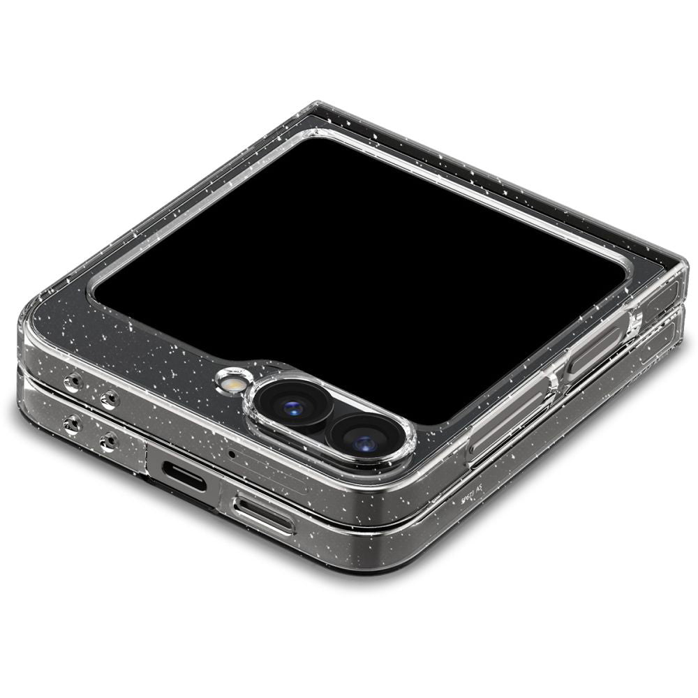 Tok Samsung Galaxy Z Flip7 FE F761 / Z Flip6 F741 készülékhez, Spigen, Air Skin Gliiter, Átlátszó