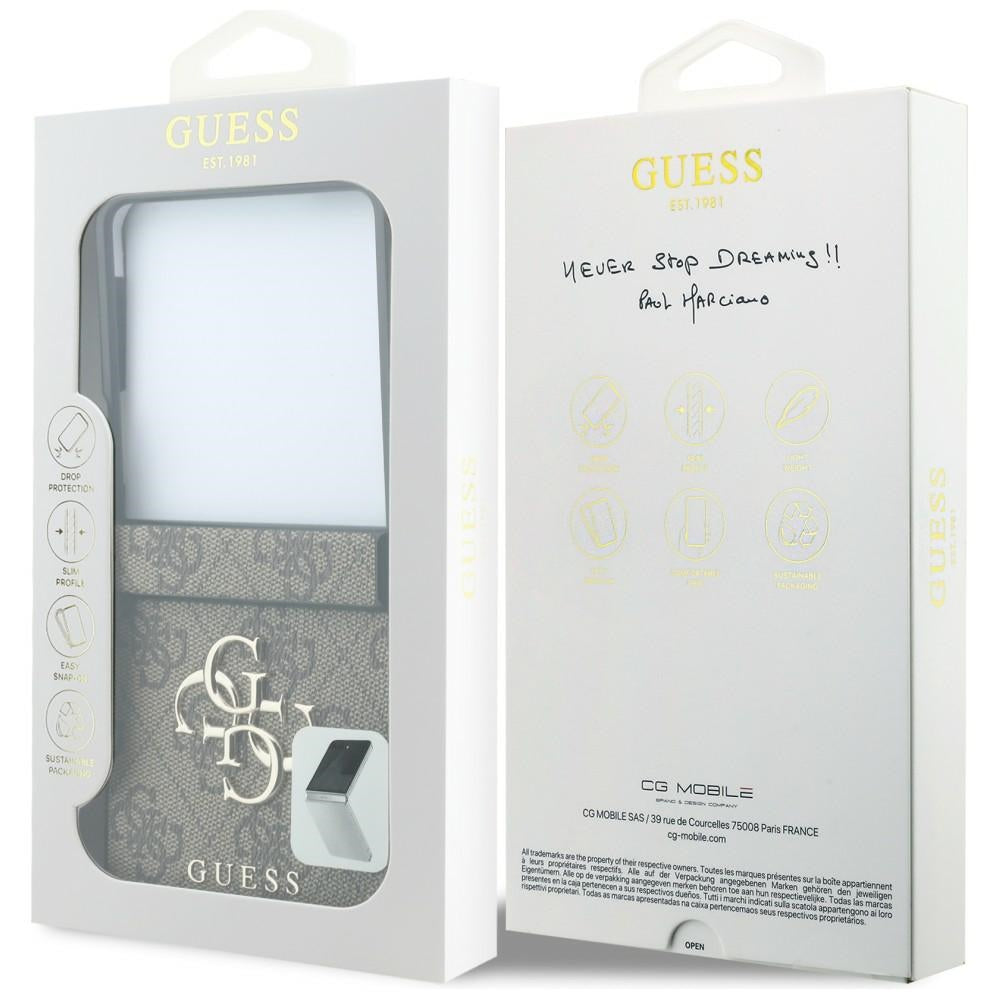 Tok Samsung Galaxy Z Flip8 F776-hez, Guess, 4G Nagy Logó, Barna