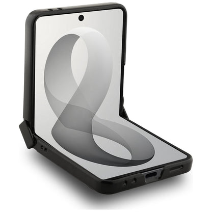 Tok Samsung Galaxy Z Flip8 F776-hez, Karl Lagerfeld, Saffiano Karl & Choupette fém tű, Fekete