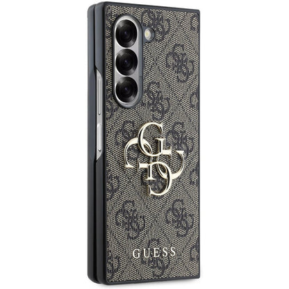 Tok Samsung Galaxy Z Fold6 F956-hoz, Guess, 4G Metal Logo, Barna