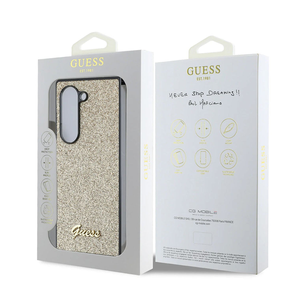 Tok Samsung Galaxy Z Fold6 F956-hez, Guess, Glitter Script, Arany