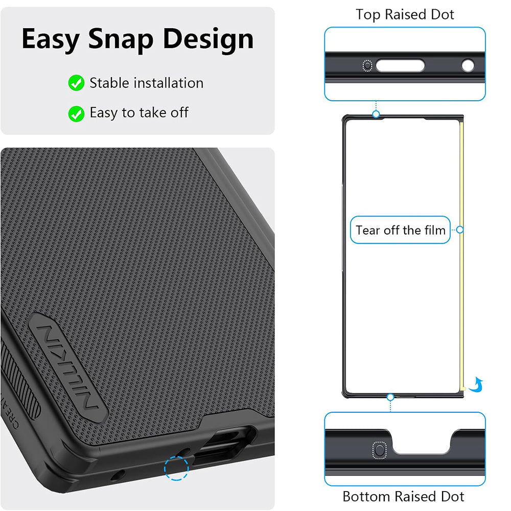 Tok Samsung Galaxy Z Fold7 F966-hez, Nillkin, Super Frosted Shield, Fekete