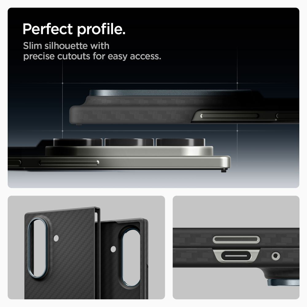 Tok Samsung Galaxy Z Fold7 F966-hoz, Spigen, Air Skin, Fekete ACS09555