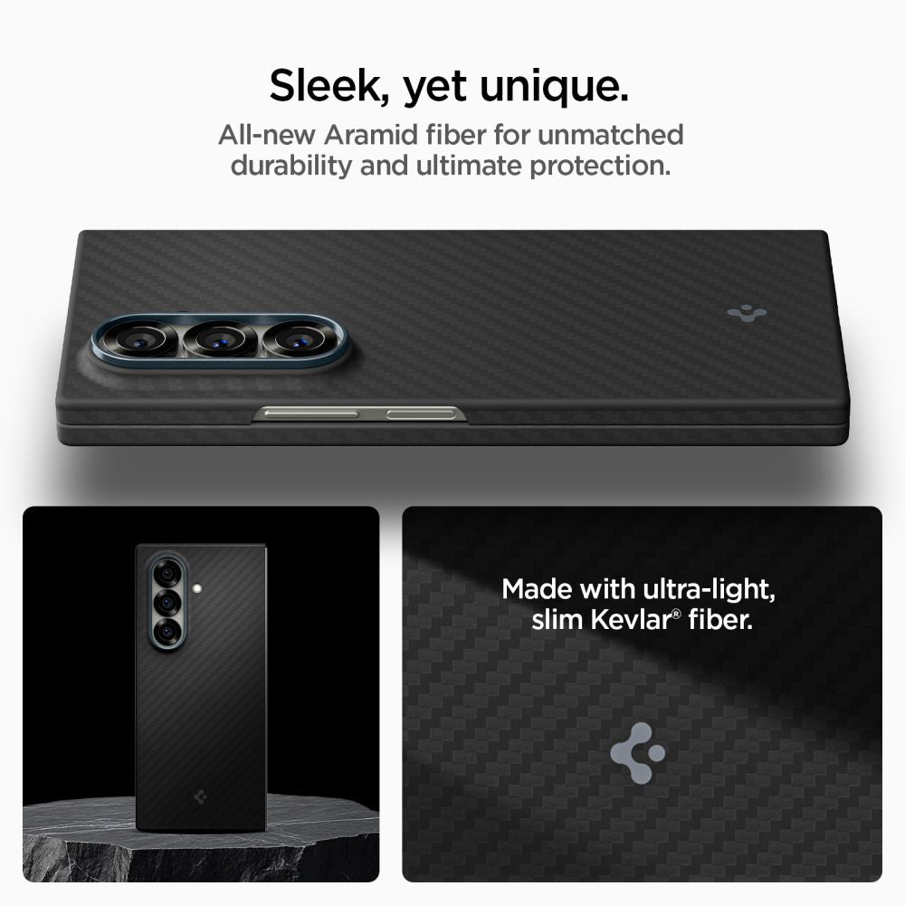 Tok Samsung Galaxy Z Fold7 F966-hoz, Spigen, Air Skin, Fekete ACS09555