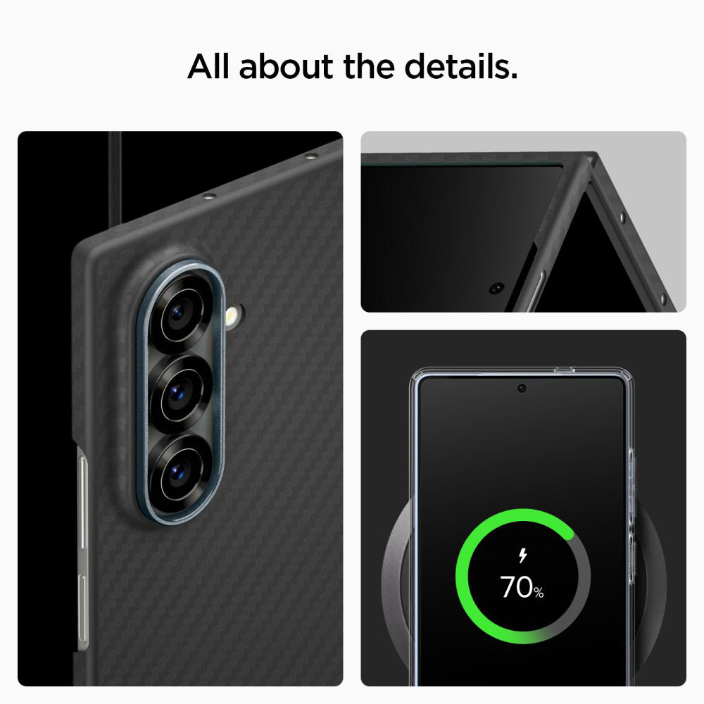 Tok Samsung Galaxy Z Fold7 F966-hoz, Spigen, Air Skin, Fekete ACS09555