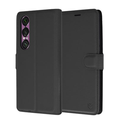 Case for Sony Xperia 1 VI, Techsuit, Leather Folio, Black