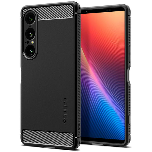 Tok a Sony Xperia 1 VII-hez, Spigen, Rugged Armor, Matt Fekete