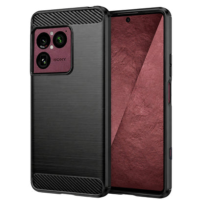Tok Sony Xperia 1 VIII-hoz, Techsuit, karbon, fekete