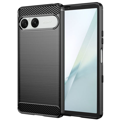 Tok Sony Xperia 10 VIII-hoz, Techsuit, karbon, fekete