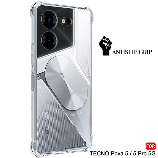 Tok a Tecno Pova 5 Pro-hoz, Techsuit, ütésálló átlátszó, áttetsző