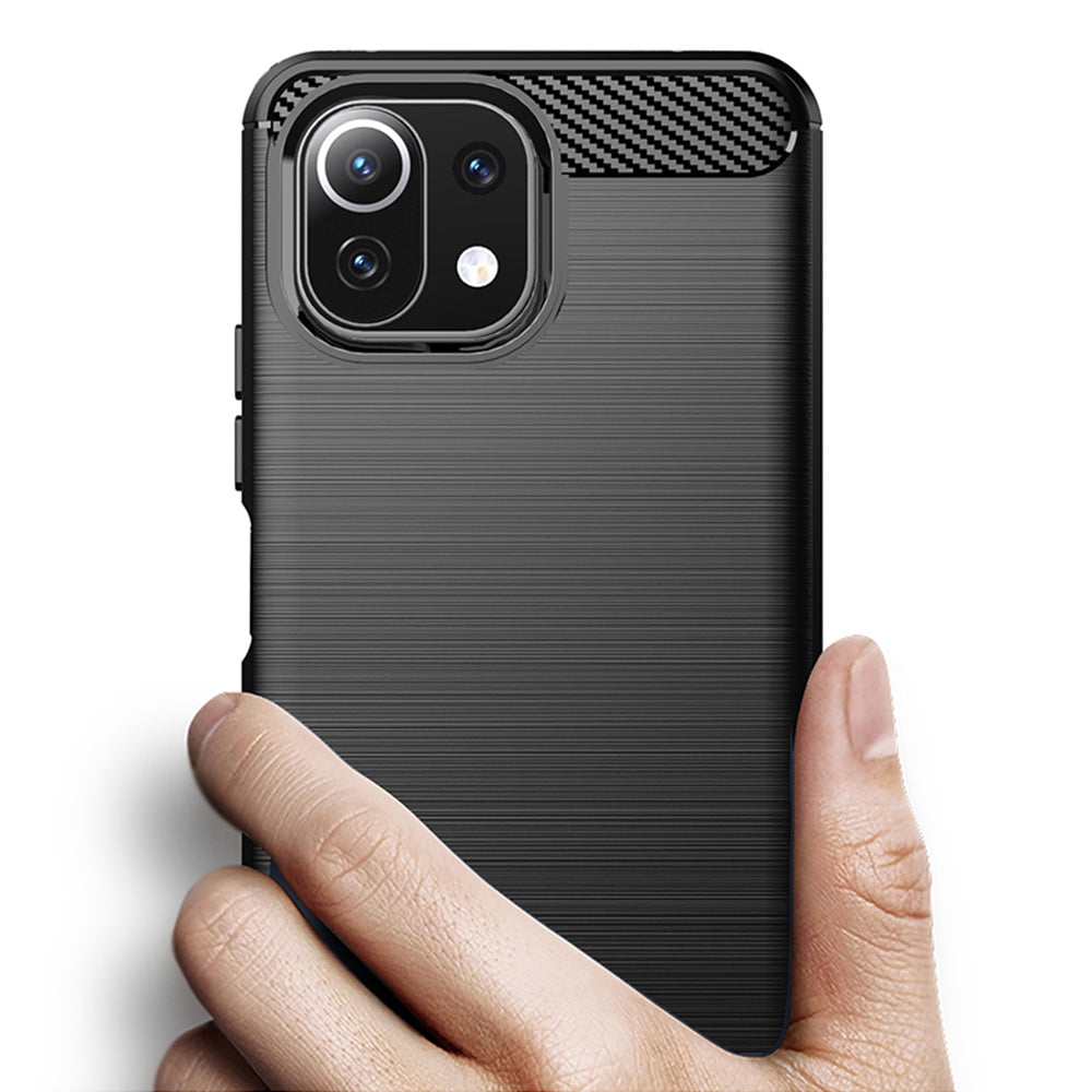 Tok Xiaomi 11 Lite 5G NE / Mi 11 Lite 5G / 11 Lite, Techsuit, Karbon, Fekete