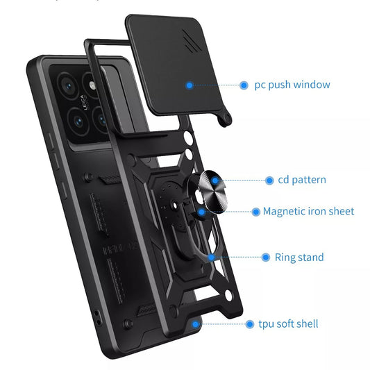 Tok Xiaomi 15 Pro-hoz, Techsuit, CamShield, Fekete