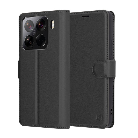 Tok Xiaomi 15 Pro-hoz, Techsuit, bőr folio, fekete