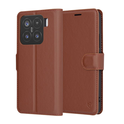 Tok Xiaomi 15-höz, Techsuit, bőr folio, barna
