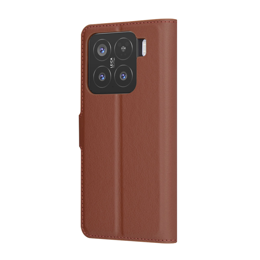 Tok Xiaomi 15-höz, Techsuit, bőr folio, barna