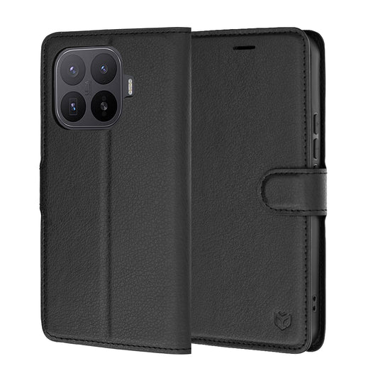 Tok Xiaomi 17T Pro-hoz, Techsuit, bőr folio, fekete