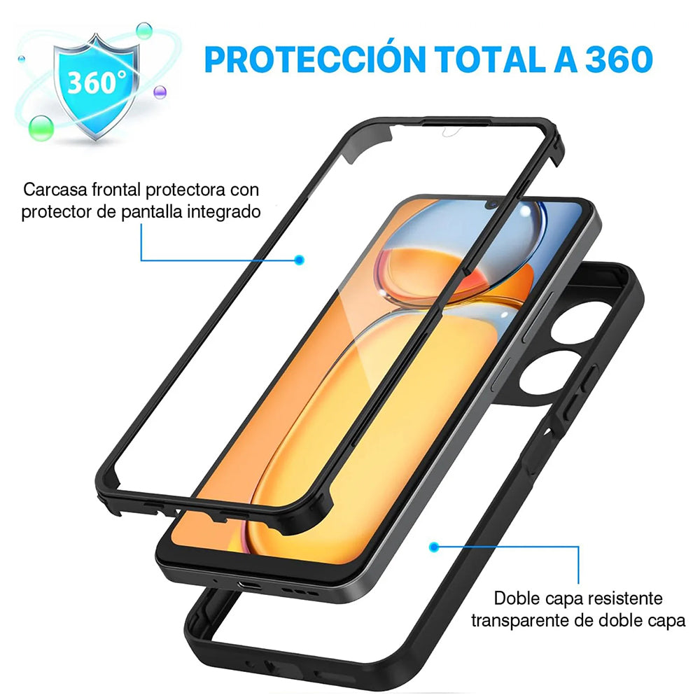 Tok Xiaomi Poco C65 / Redmi 13C-hez, Techsuit, ColorVerse 360, Fekete