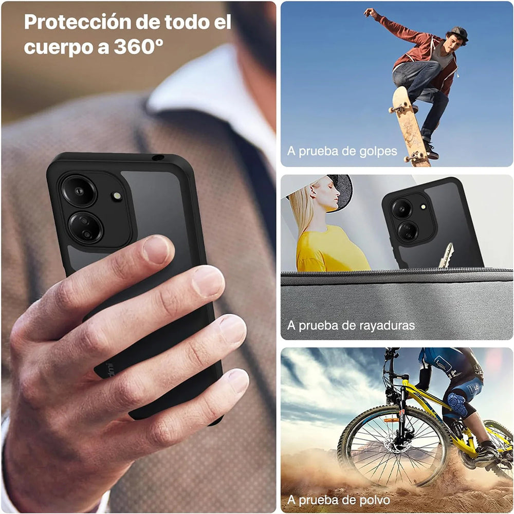 Tok Xiaomi Poco C65 / Redmi 13C-hez, Techsuit, ColorVerse 360, Fekete