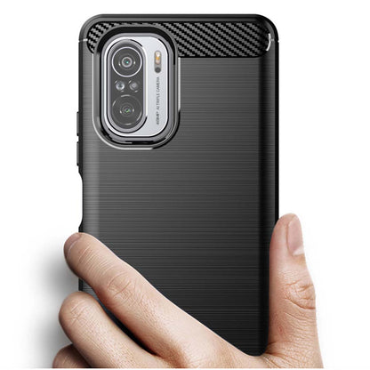 Tok Xiaomi Poco F3 / Mi 11i-hez, Techsuit, Karbon, Fekete
