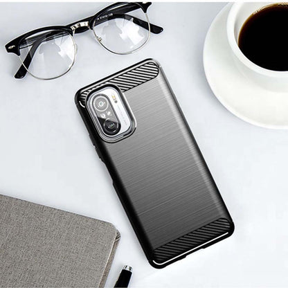 Tok Xiaomi Poco F3 / Mi 11i-hez, Techsuit, Karbon, Fekete