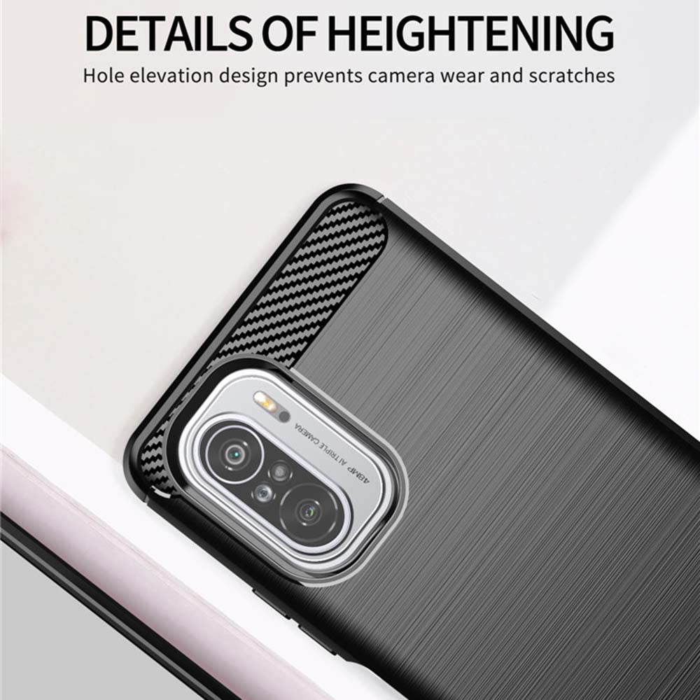 Tok Xiaomi Poco F3 / Mi 11i-hez, Techsuit, Karbon, Fekete