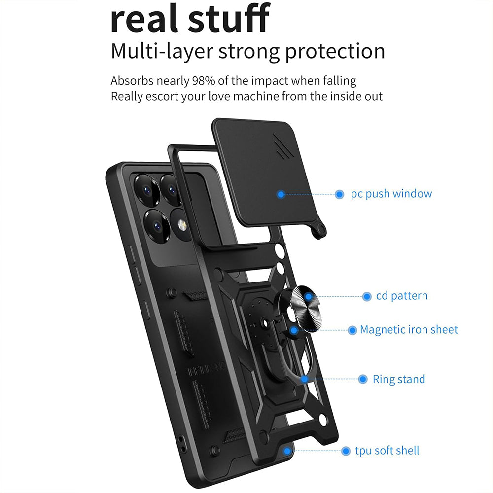 Tok Xiaomi Poco F6 Pro-hoz, Techsuit, CamShield, Kék
