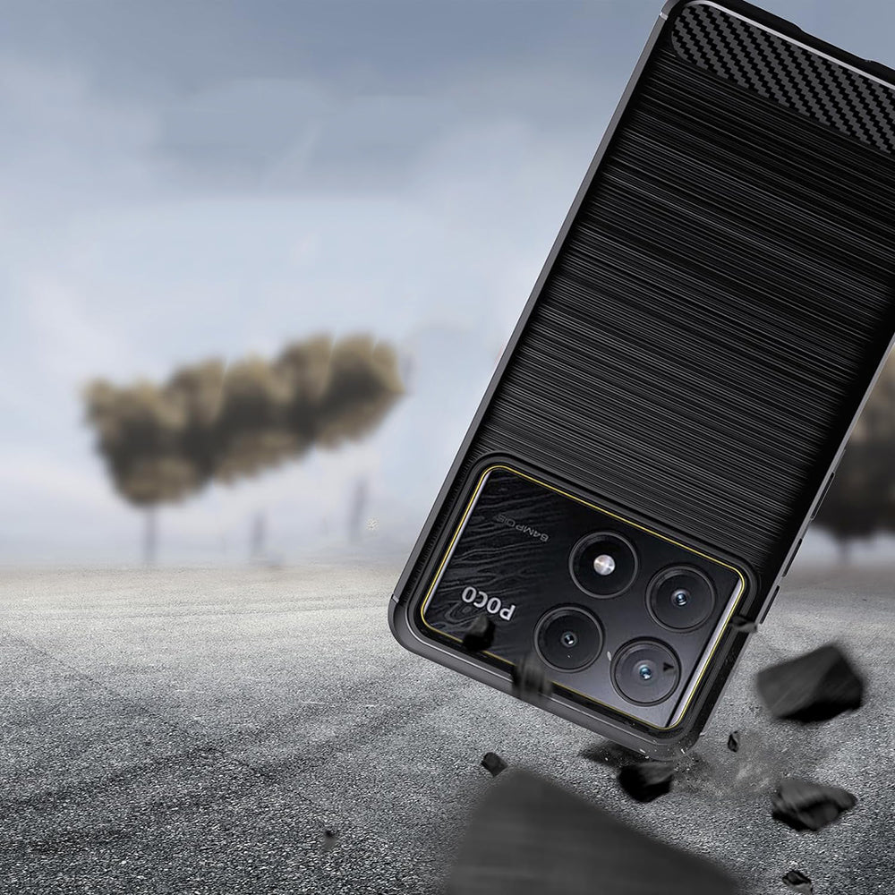 Tok Xiaomi Poco F6 Pro-hoz, Techsuit, karbon, fekete