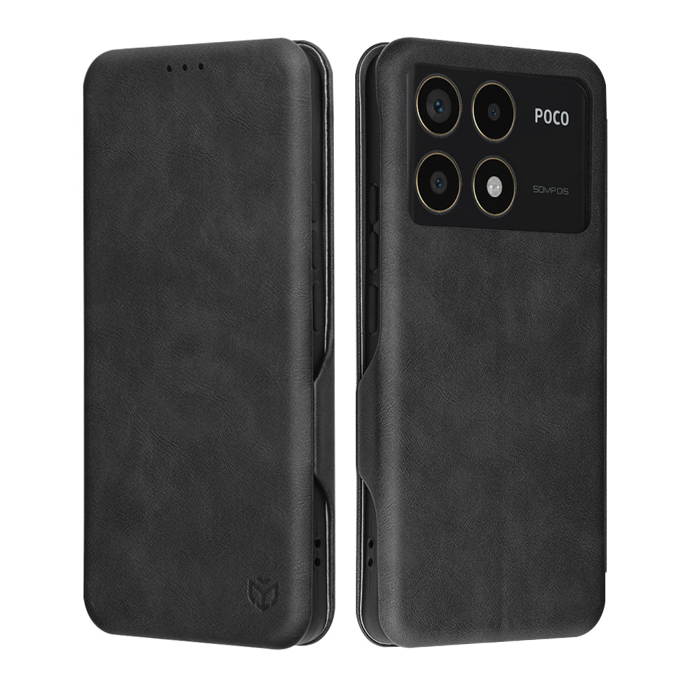 Tok Xiaomi Poco F6 Pro-hoz, Techsuit, Safe Wallet Plus, Fekete