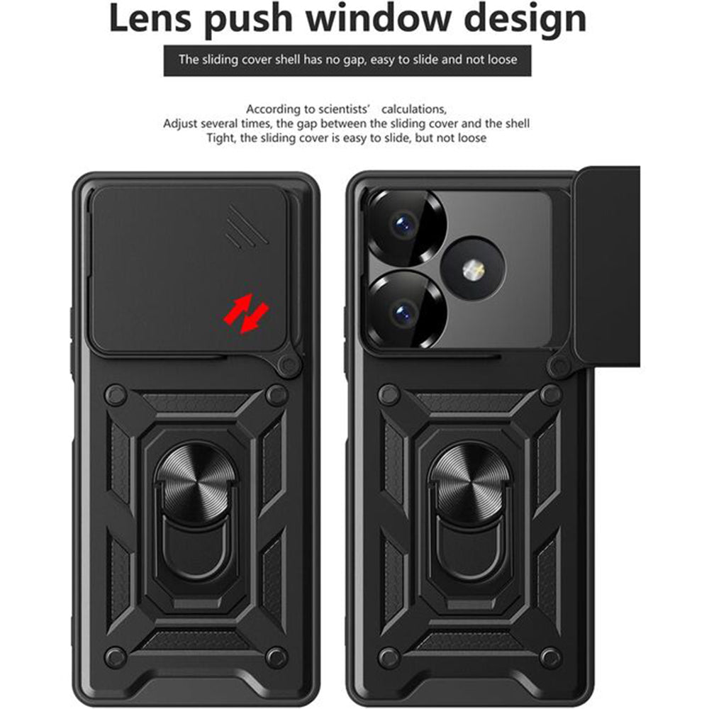 Tok Xiaomi Poco M6 4G / Redmi 13-hoz, Techsuit, CamShield, Fekete