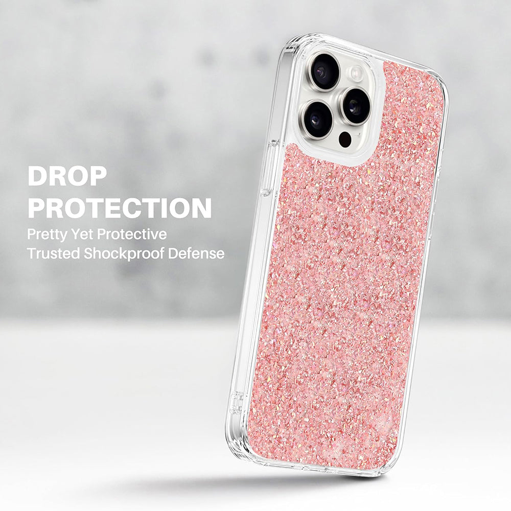 Tok a Xiaomi Poco M6 / C65 / Redmi 13C 5G / 13C készülékhez, Techsuit, Csillámos Glitter, Rózsaszín