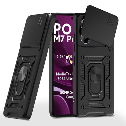 Tok Xiaomi Poco M7 Pro 5G-hez, Techsuit, CamShield, Fekete