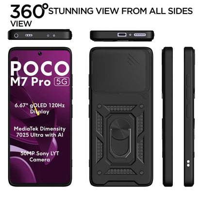 Tok Xiaomi Poco M7 Pro 5G-hez, Techsuit, CamShield, Fekete