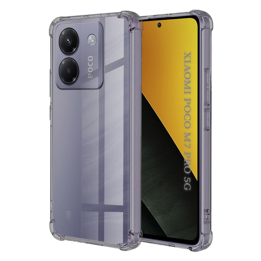 Tok Xiaomi Poco M7 Pro 5G-hez, Techsuit, Ütésálló Átlátszó, Füstszínű