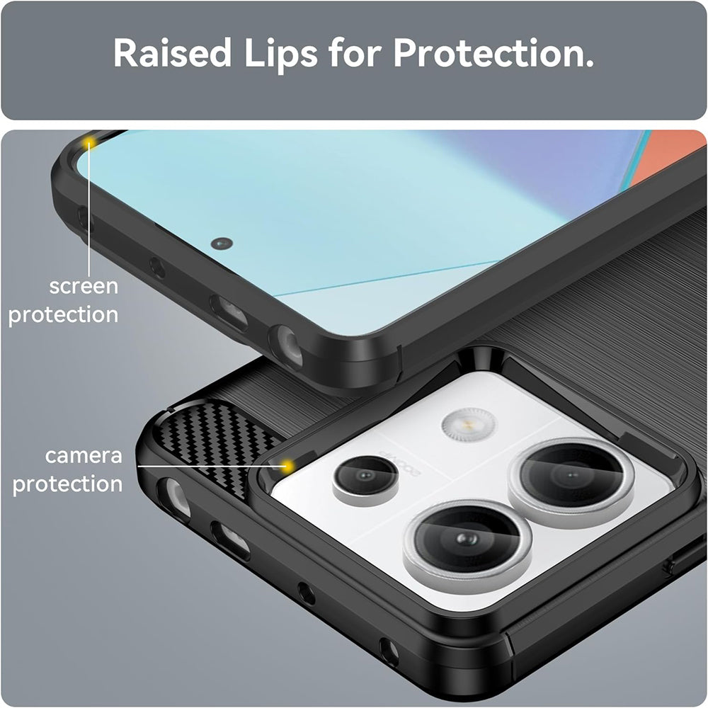Tok Xiaomi Poco X6 / Note 13 Pro 5G-hez, Techsuit, karbon, fekete
