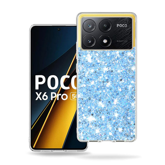 Tok Xiaomi Poco X6 Pro-hoz, Techsuit, Csillogó Csillám, Kék