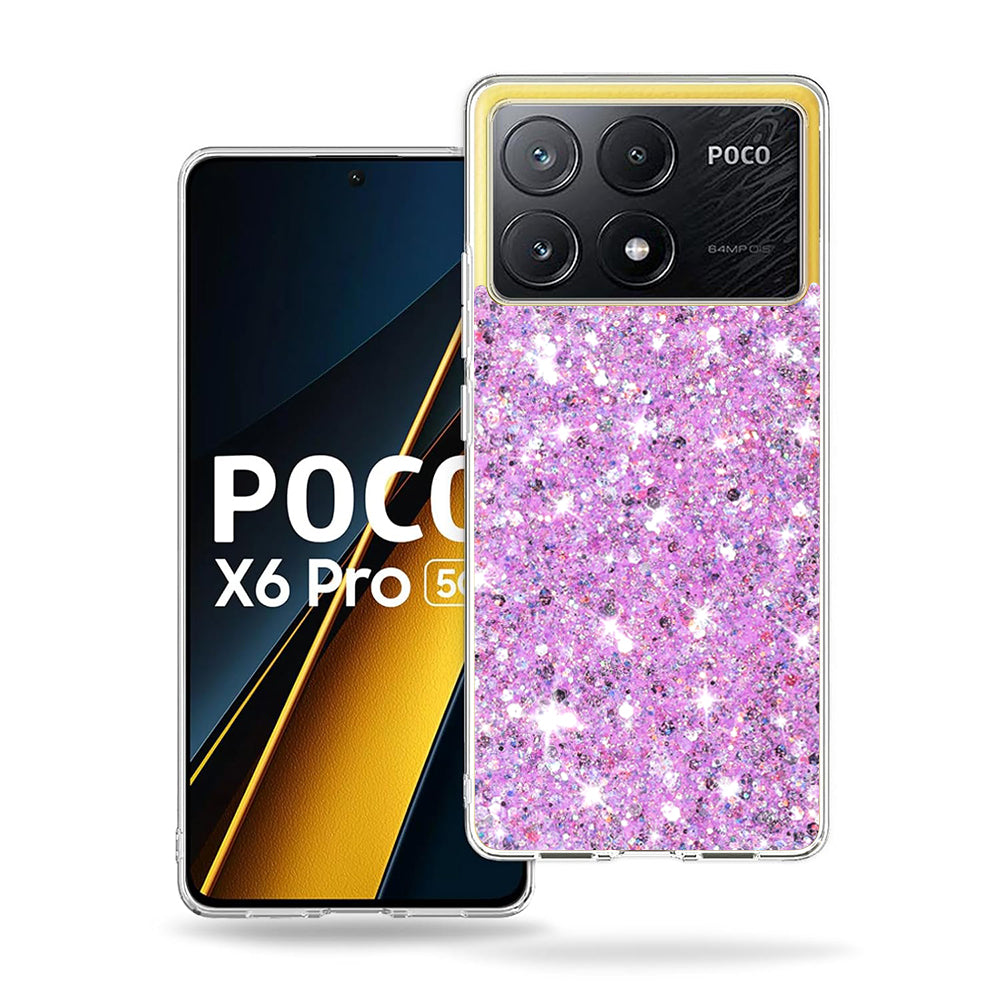 Tok Xiaomi Poco X6 Pro-hoz, Techsuit, Csillogó Csillám, Magenta