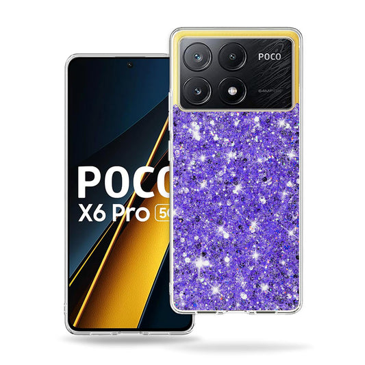 Tok Xiaomi Poco X6 Pro-hoz, Techsuit, Csillogó Csillám, Lila