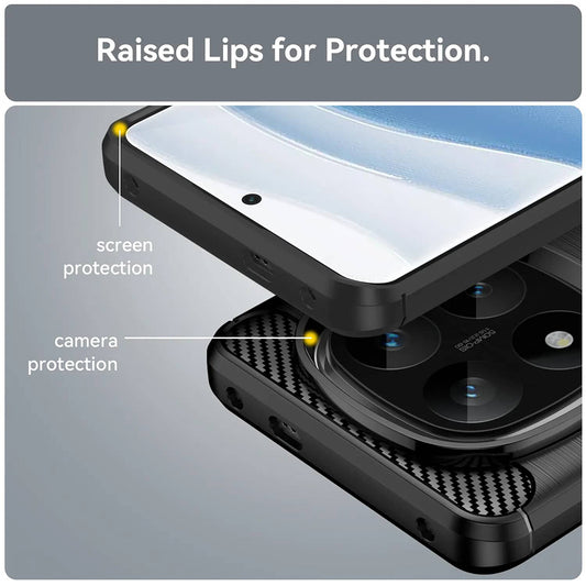 Tok Xiaomi Poco X7 / Note 14 Pro 5G-hez, Techsuit, karbon, fekete