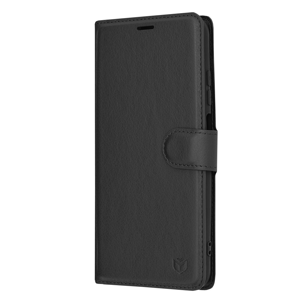 Tok Xiaomi Redmi 10 2022 / 10 (2021) számára, Techsuit, bőr folio, fekete