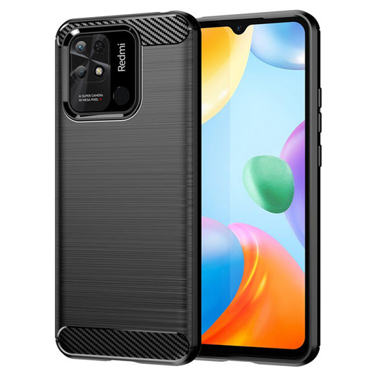 Tok Xiaomi Redmi 10C-hez, Techsuit, karbon, fekete